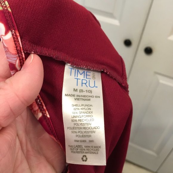 Time & Tru Floral Swimsuit - Picture 5 of 8